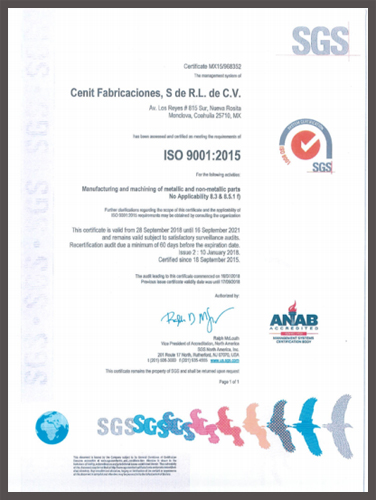 Certification ISO 9001:2015